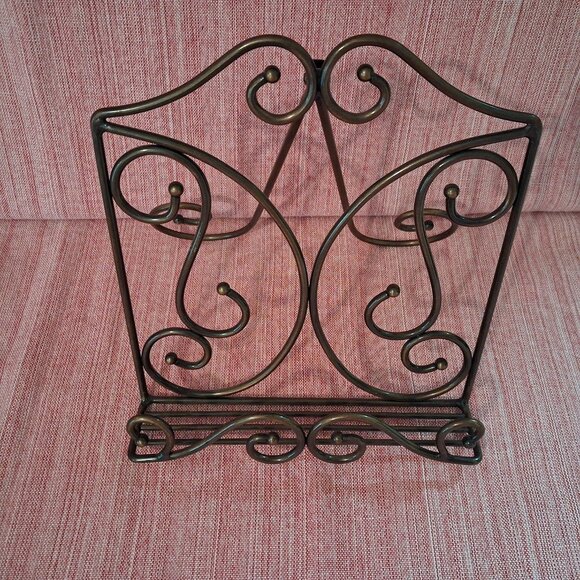 Princess House Metal Cookbook Holder Meridian Book Stand Photo Display 5271 - Picture 2 of 9